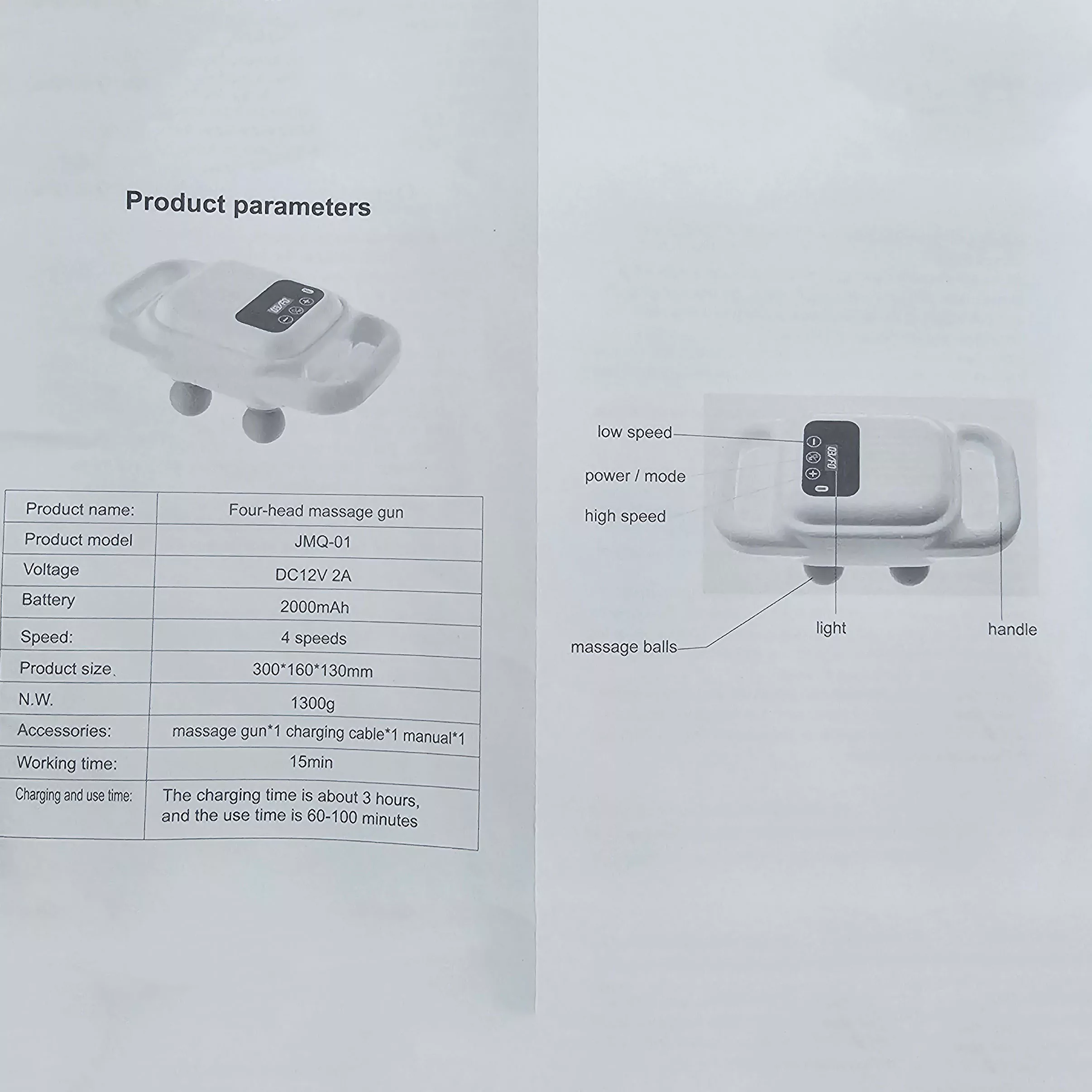 ماساژور برقی مدل چهار توپ کد JMQ-01