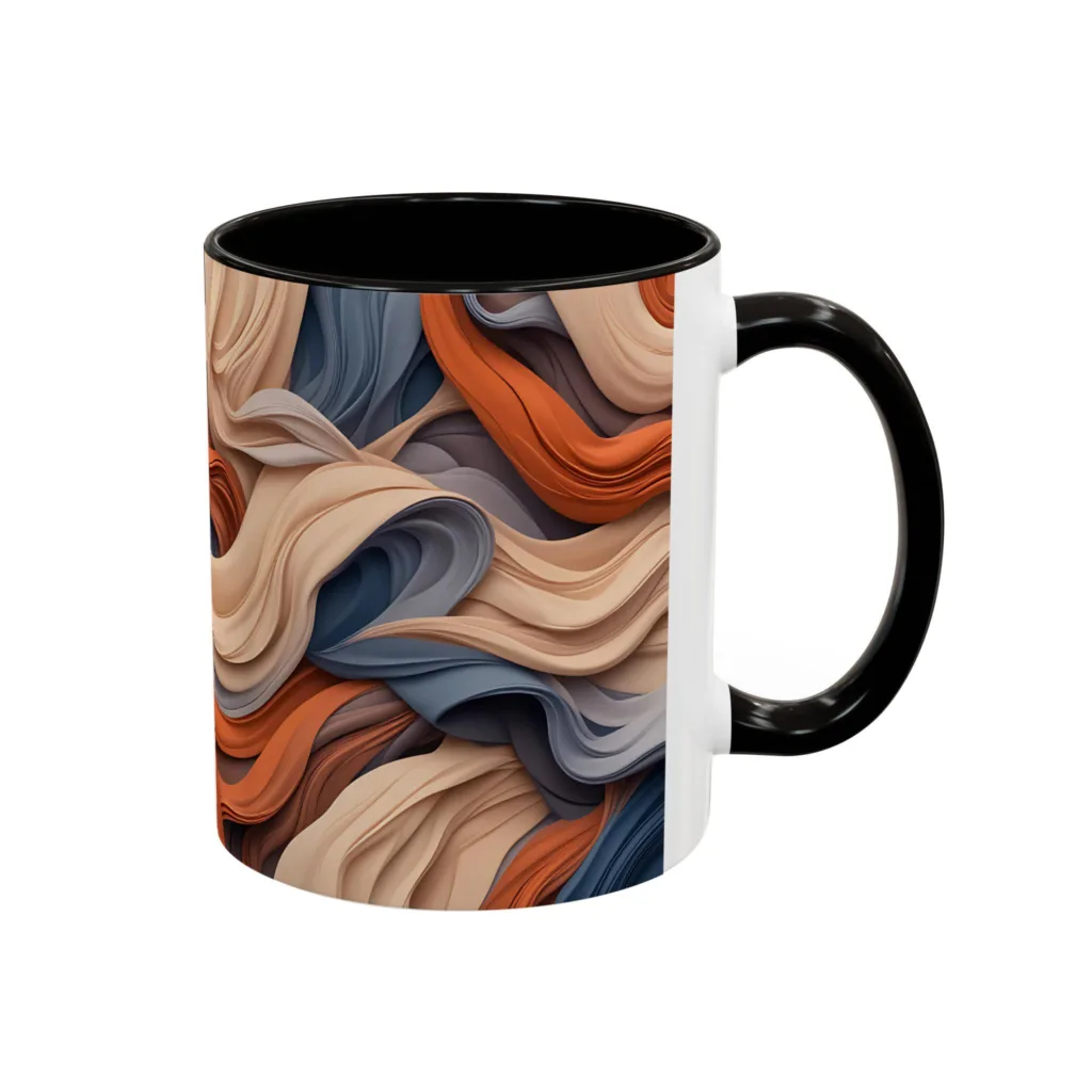 ماگ مدل دسته رنگی طرح انتزاعی