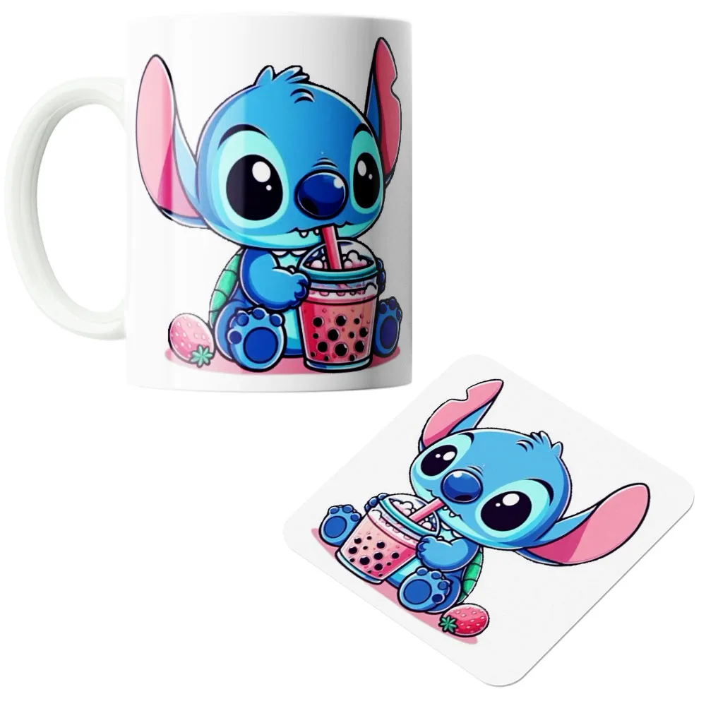 ماگ پاد آفرین مدل استیچ فانتزی بامزه کد 224 به همراه زیر لیوانی