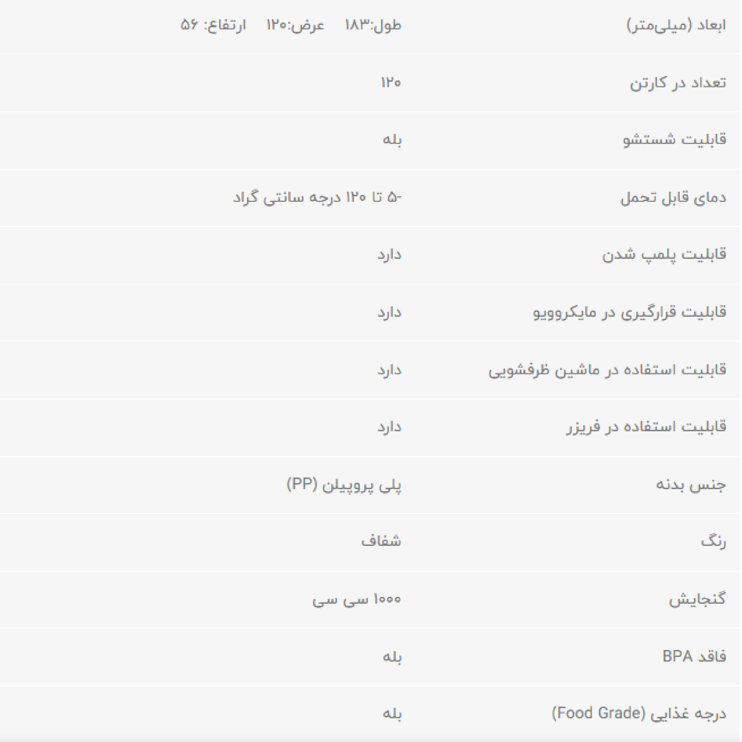 ظرف نگهدارنده طب پلاستیک مدل 1000C بسته 29 عددی