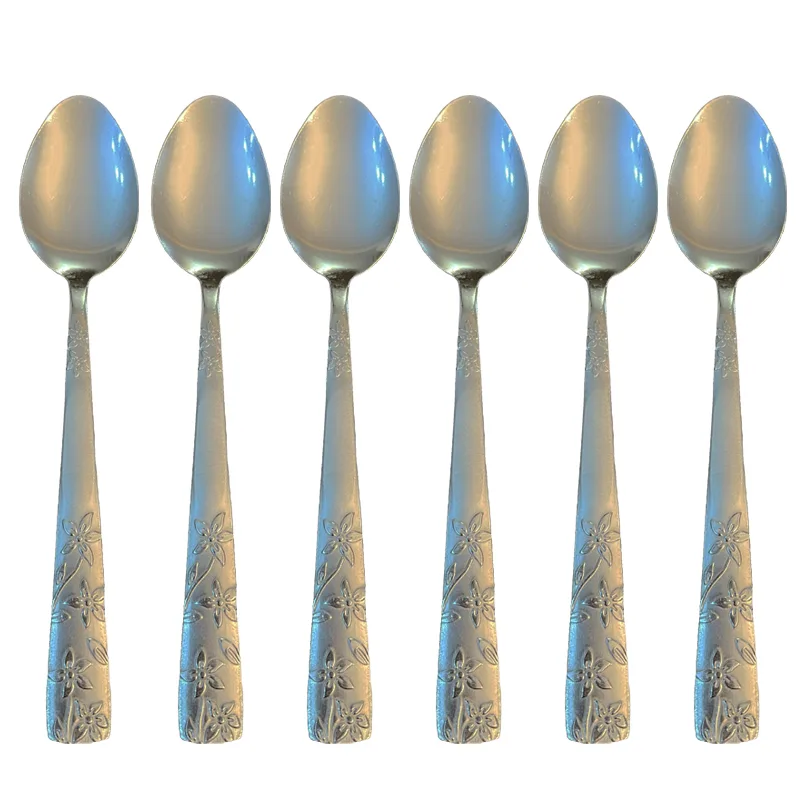 قاشق چای خوری مدل گلریز بسته 6 عددی