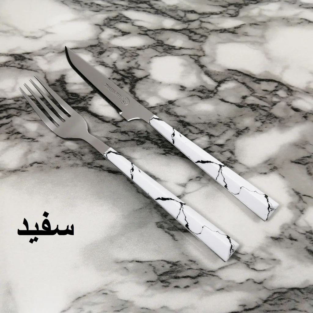 ست کارد و چنگال میوه خوری 12 پارچه ام جی مدل ماربل پلاس