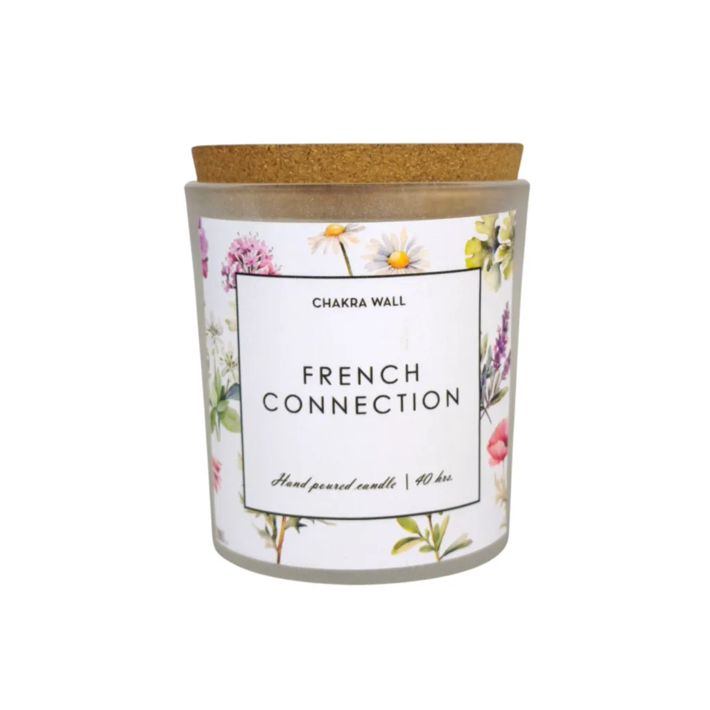 شمع دست‌ساز معطر چاکراوال مدل french connection با رایحه آناناس زمان اتمام 40 ساعت