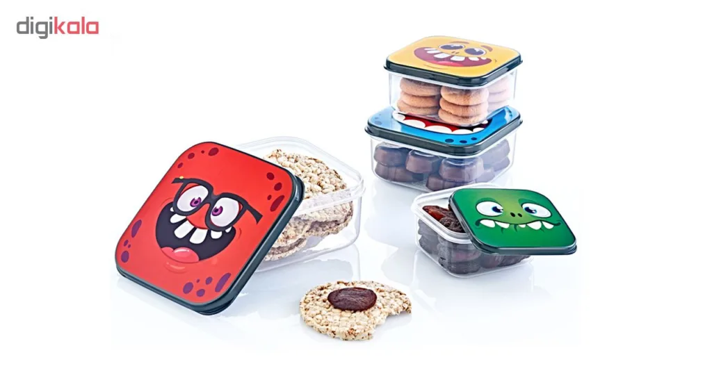 ظرف نگهدارنده هوبی لایف مدل Fun Box مجموعه 4 عددی