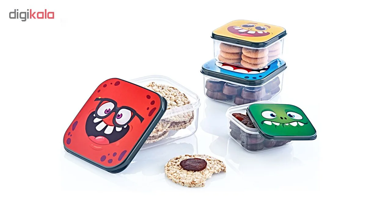 ظرف نگهدارنده هوبی لایف مدل Fun Box مجموعه 4 عددی