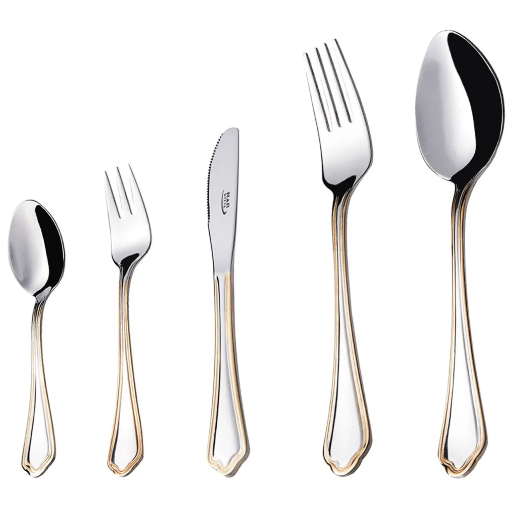 سرویس قاشق و چنگال 30 پارچه ناب استیل مدل Venice