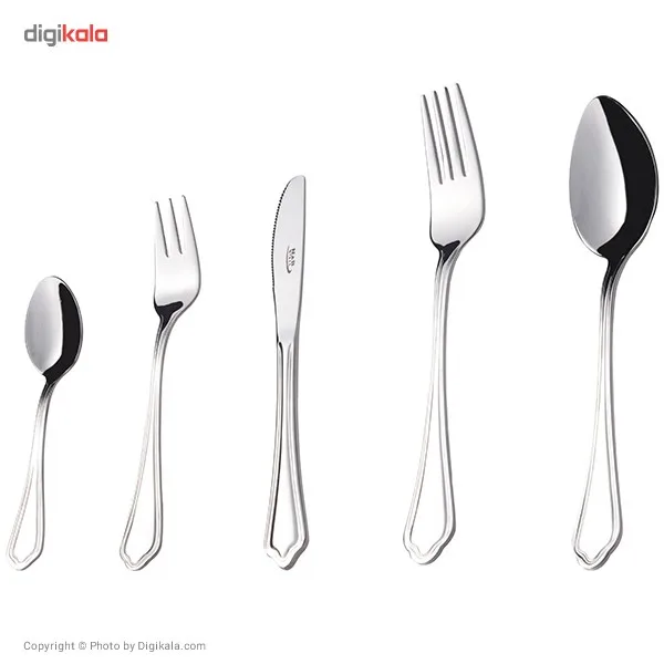 سرویس قاشق و چنگال 30 پارچه ناب استیل مدل Venice