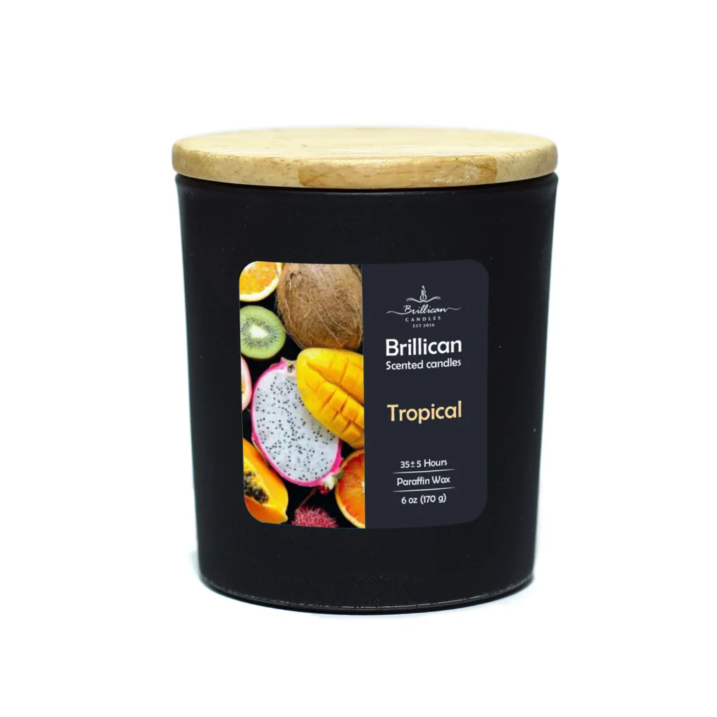 شمع لیوانی معطر مدل 106 با رایحه استوایی زمان اتمام 35 ساعت