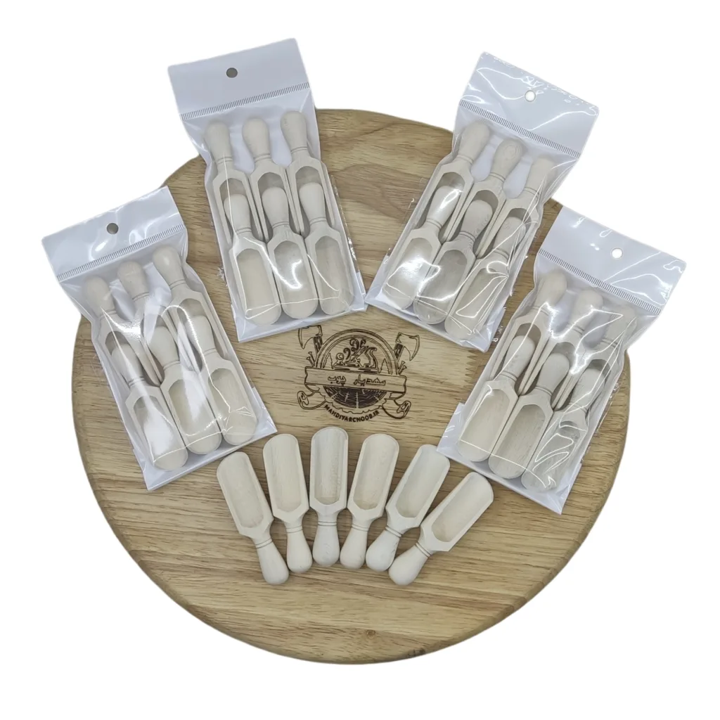 قاشق ادویه مدل سرتاس چوبی کد s 401 بسته 12 عددی