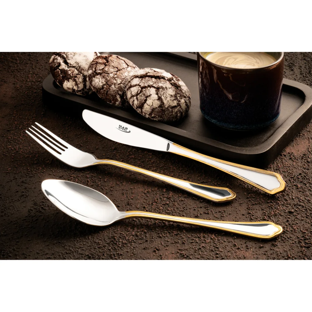 سرویس قاشق و چنگال 12 پارچه ناب استیل مدل ونیز