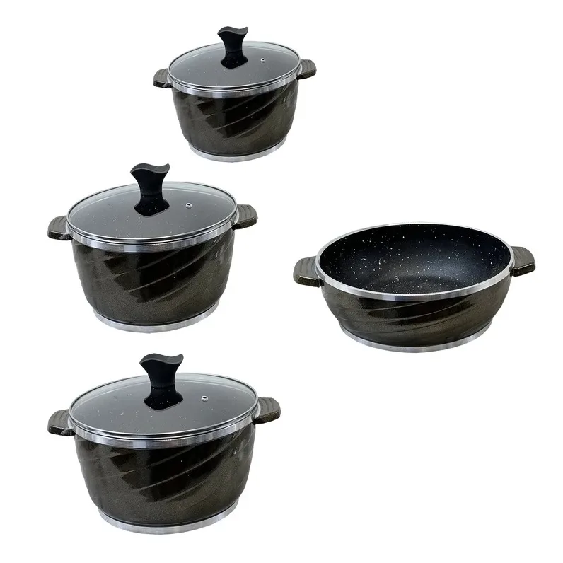 سرویس قابلمه و تابه گرانیتی 7 پارچه ژوپیتر کد 07