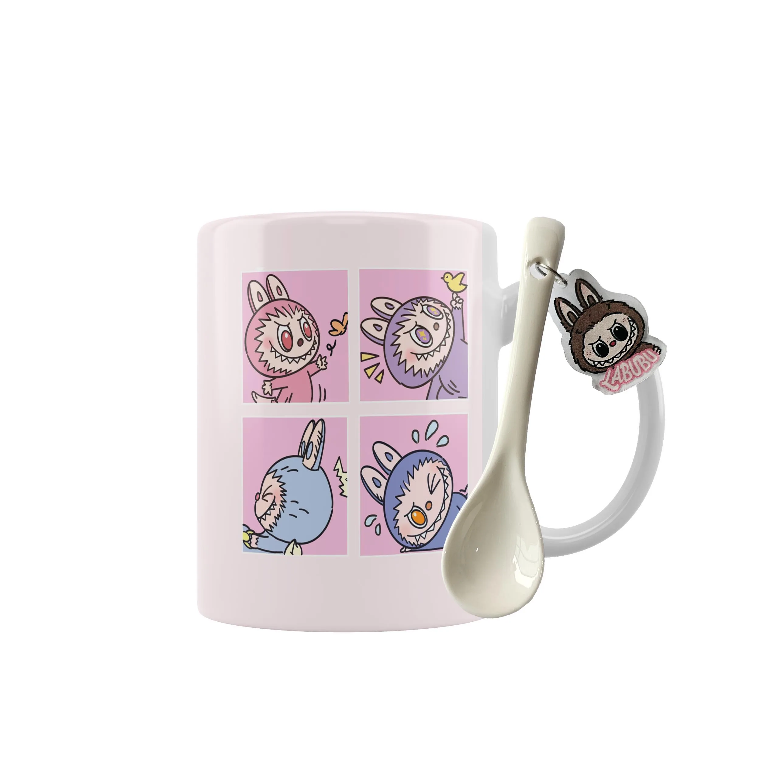 ماگ مدل لابوبو لبوبو کیوت فانتزی کد 309 به همراه قاشق