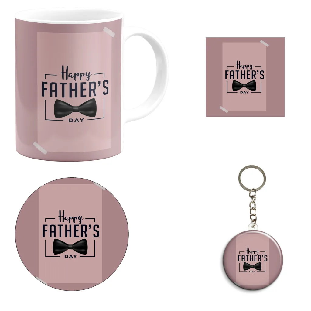 ست هدیه ماگ طرح روز پدر کد A17 مجموعه 4 عددی