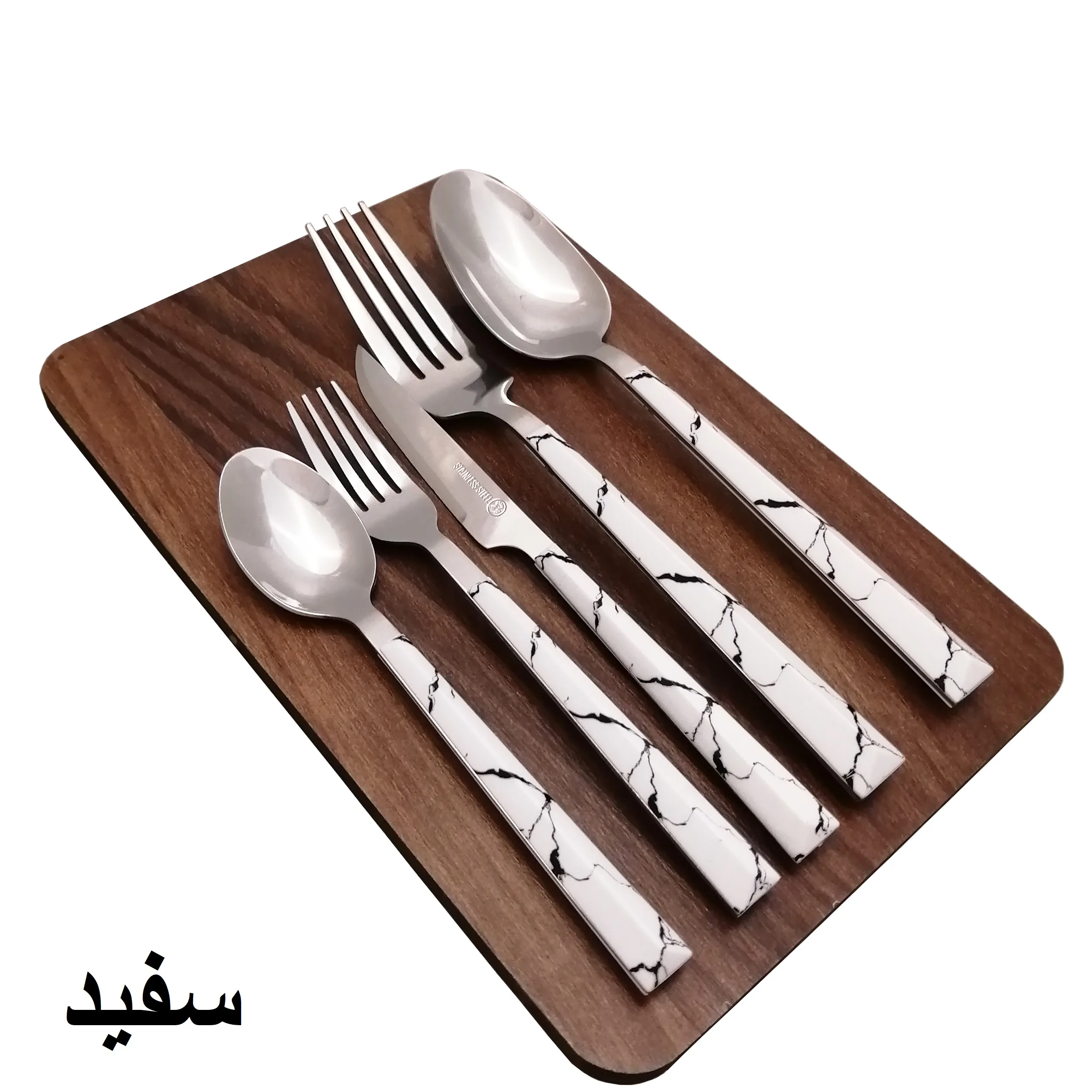 سرویس قاشق و چنگال 5 پارچه یک نفره ام جی مدل ماربل