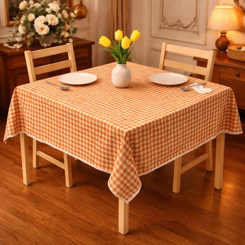 سفره 4 نفره مدل چهارخانه قهوه سایز 90*70 سانتی متر