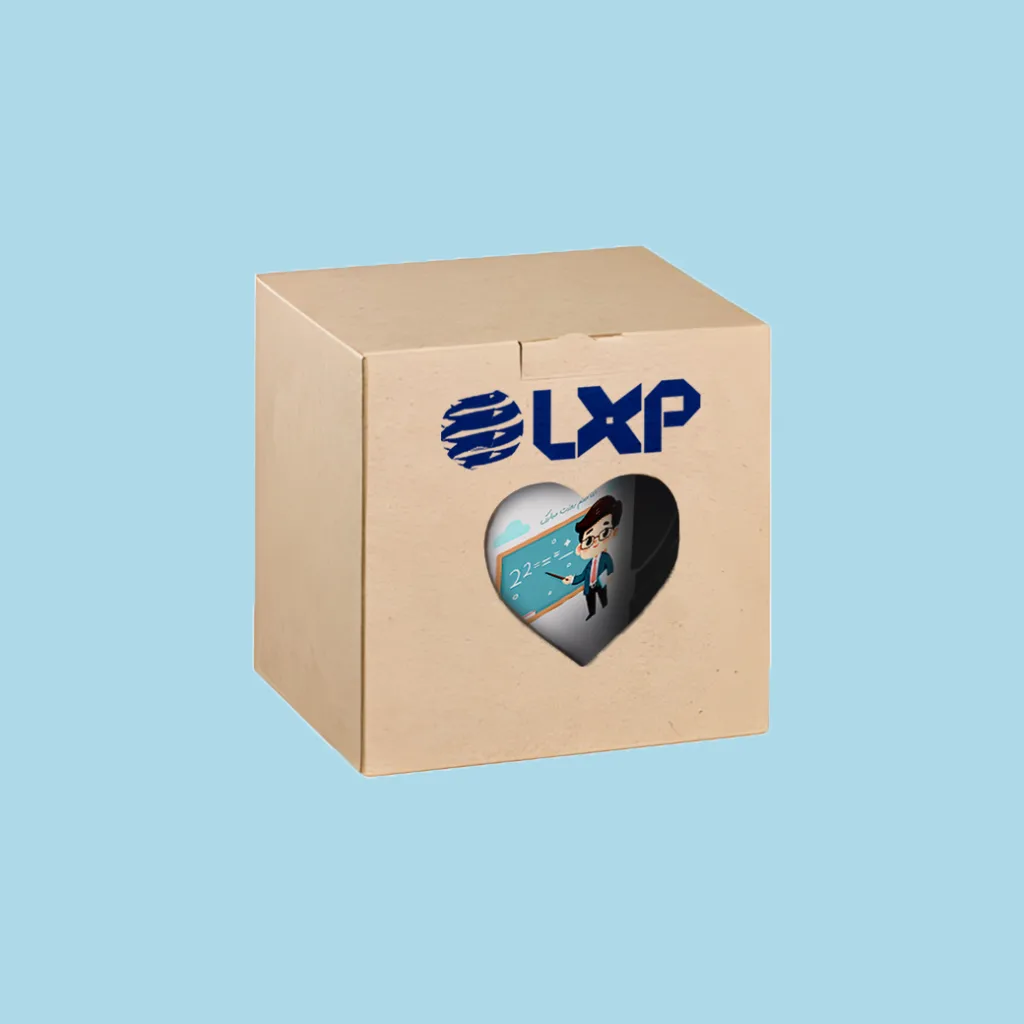 ماگ ال ایکس پی مدل کادو مردانه برای روز معلم کد 444 به همراه زیر لیوانی