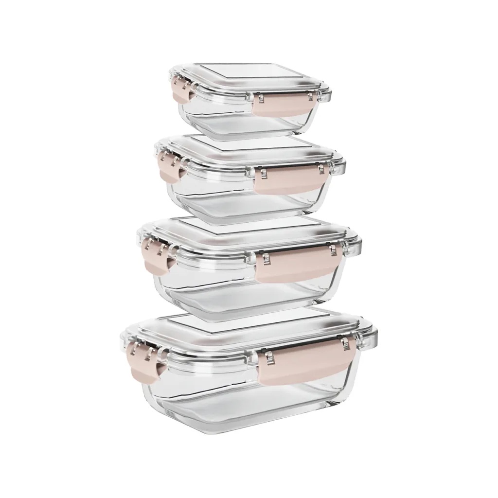 ظرف نگهدارنده شیشه و بلور اصفهان مدل مارینا مجموعه 4 عددی