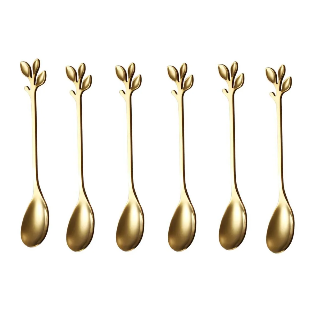 سرویس قاشق چنگال 12 پارچه مدل برگ 24K