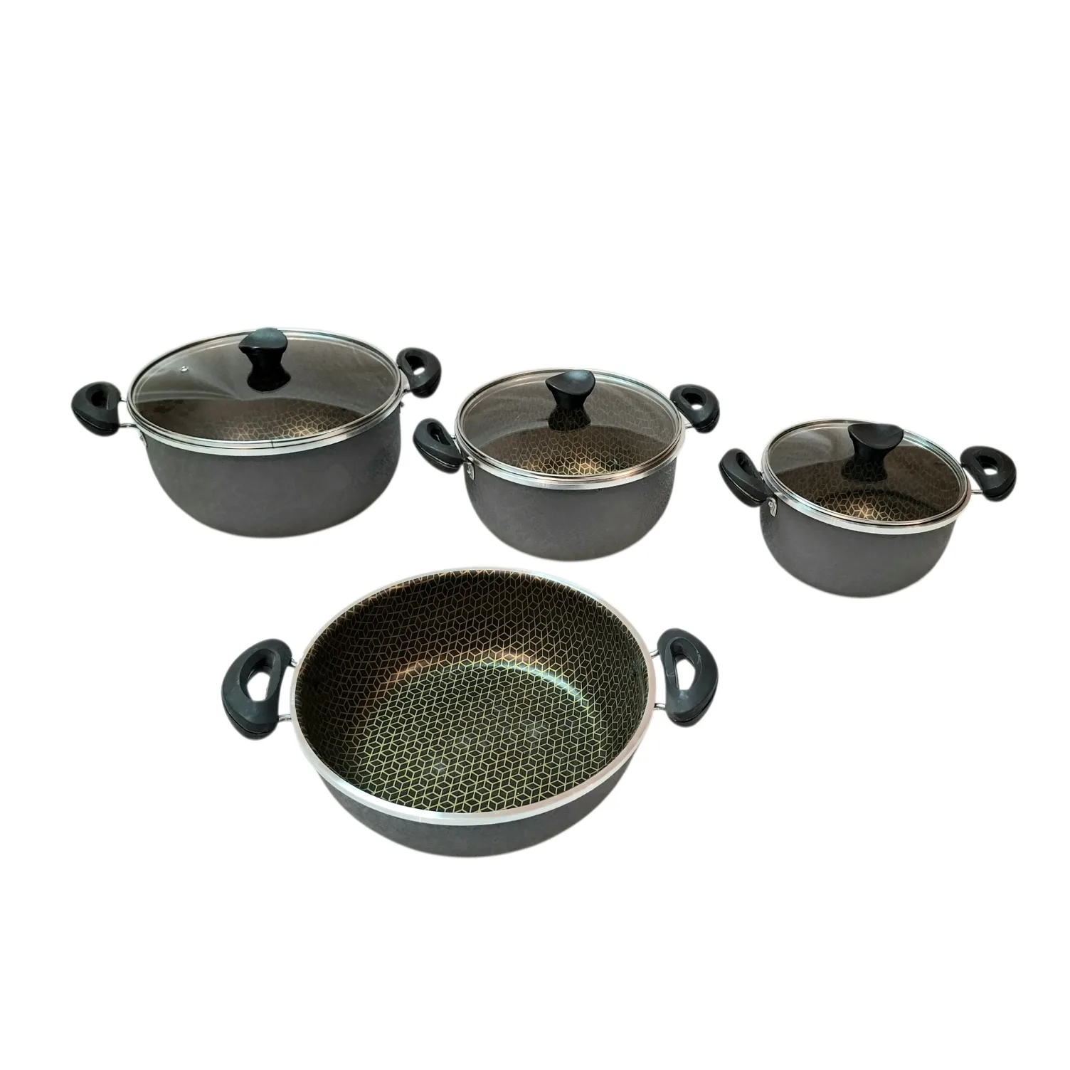 سرویس قابلمه و تابه گرانیتی 7 پارچه مدل آوا زنبوری سرویس قابلمه و تابه گرانیتی 7 پارچه مدل آوا زنبوری
