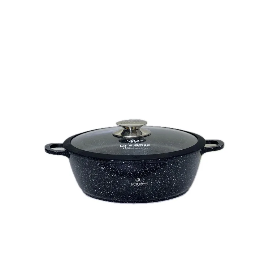 سرویس قابلمه و تابه گرانیتی 24 پارچه لایف اسمایل مدل LIFEP7S-24-BLACK