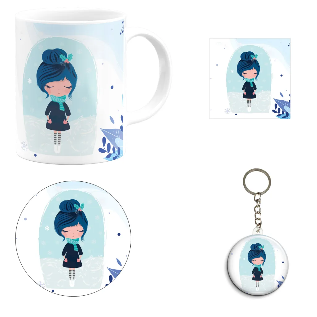 ست هدیه ماگ طرح ماه تولد بهمن دخترانه کد B2