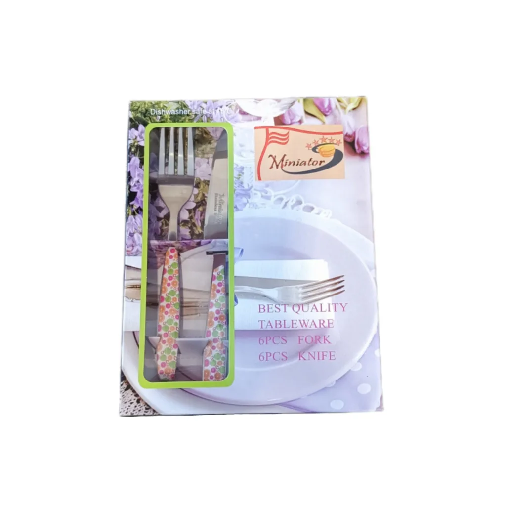ست کارد و چنگال میوه خوری مینیاتور کد P6 بسته 12 عددی