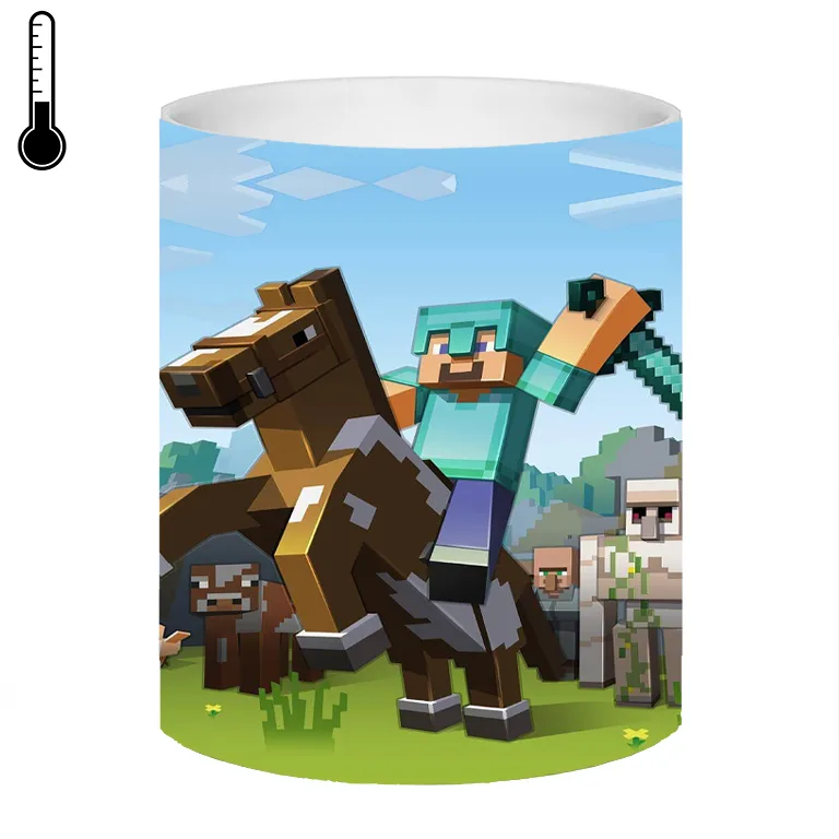 ماگ حرارتی طرح بازی ماینکرافت و شمشیر و اسب minecraft کد 500