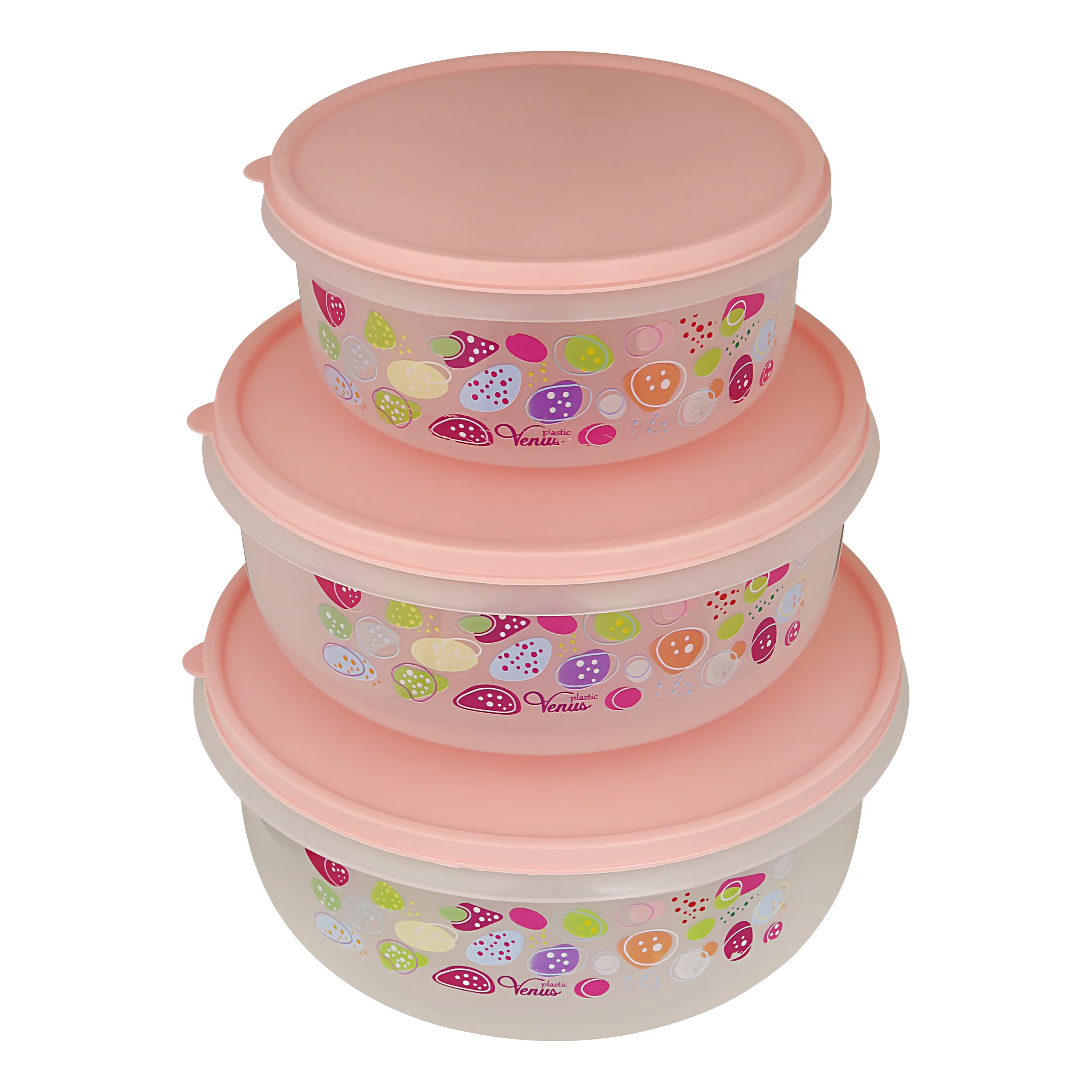 ظرف نگهدارنده ونوس پلاستیک مدل پردیس مجموعه 3 عددی