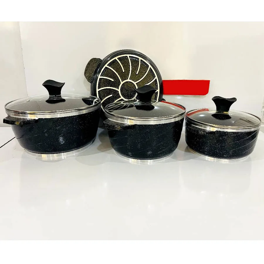 سرویس قابلمه و تابه گرانیتی 7 پارچه ژوپیتر کد 07