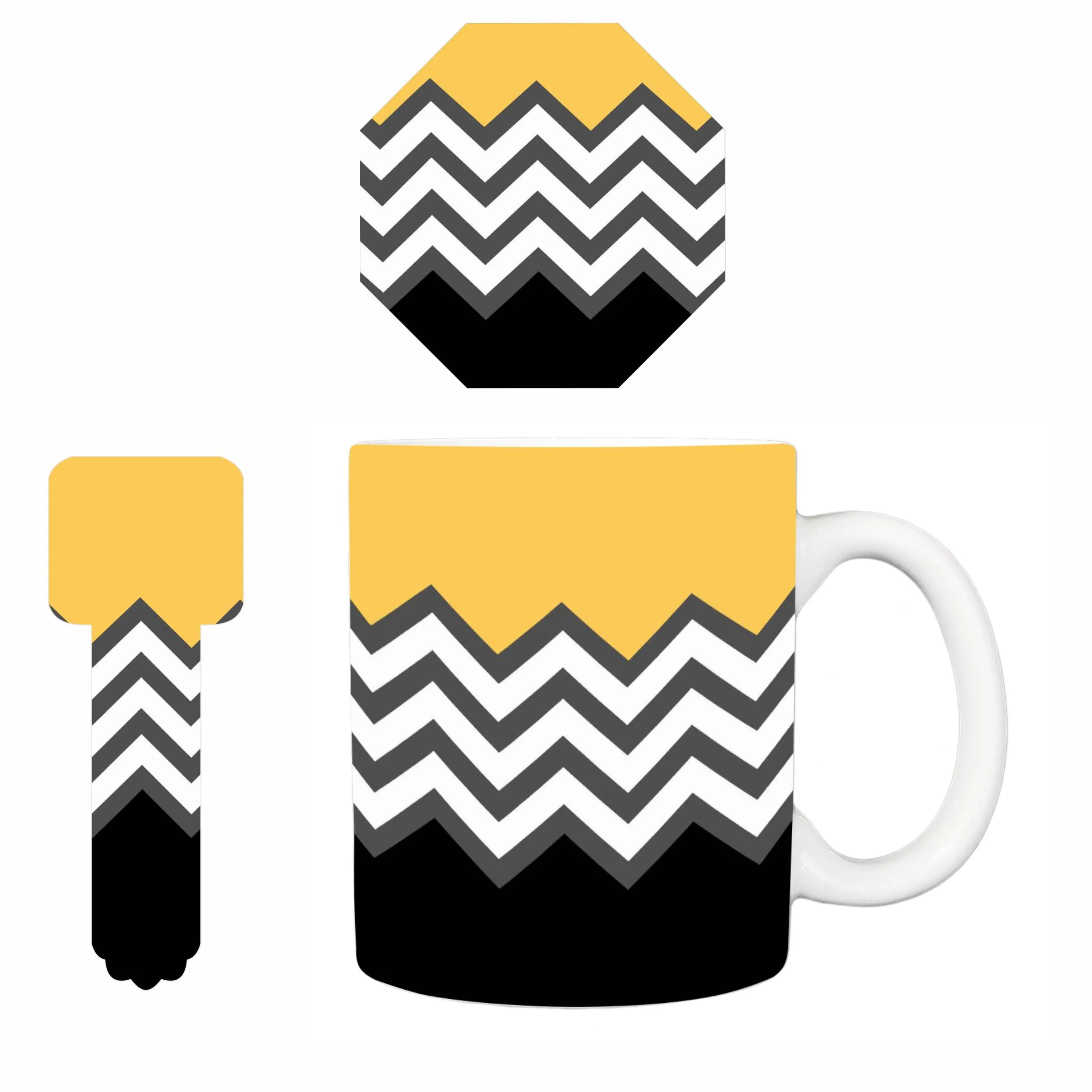 ماگ مدل 147 به همراه زیرلیوانی و بوک مارک