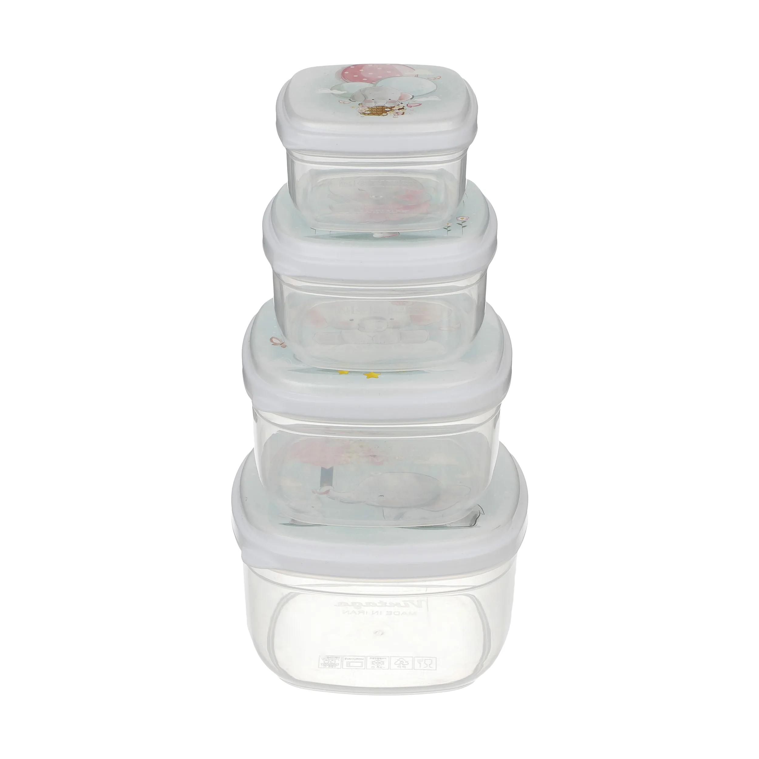 ظرف نگهدارنده وینتج طرح فیل مدل VNP035 مجموعه 4 عددی ظرف نگهدارنده وینتج طرح فیل مدل VNP035 مجموعه 4 عددی