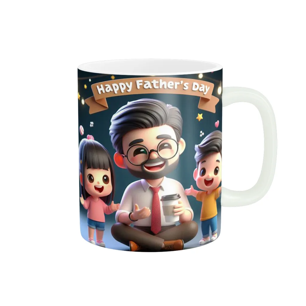 ماگ پادآفرین مدل روز پدر روز مرد طرح هدیه روز پدر مبارک کد 704