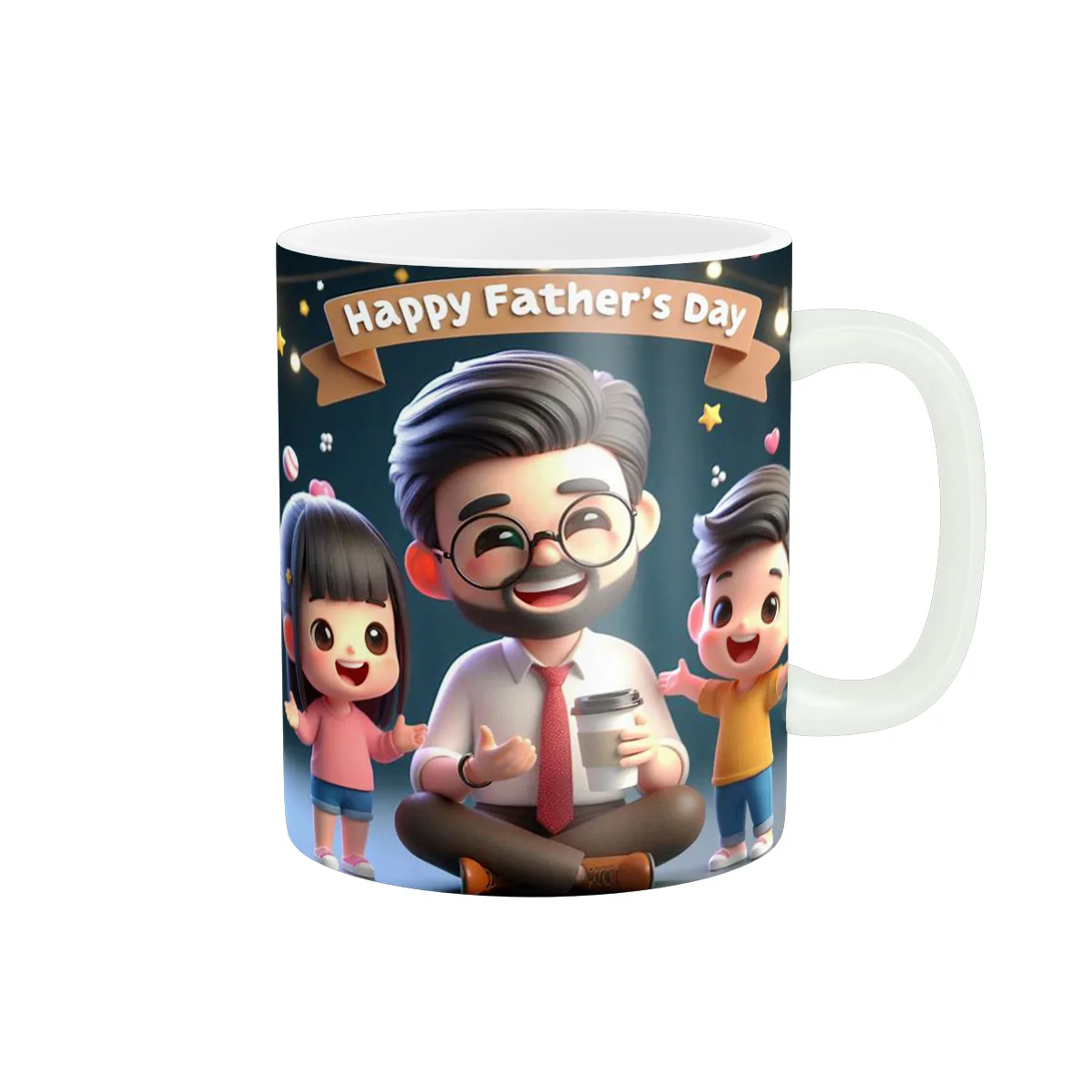 ماگ پادآفرین مدل روز پدر روز مرد طرح هدیه روز پدر مبارک کد 704