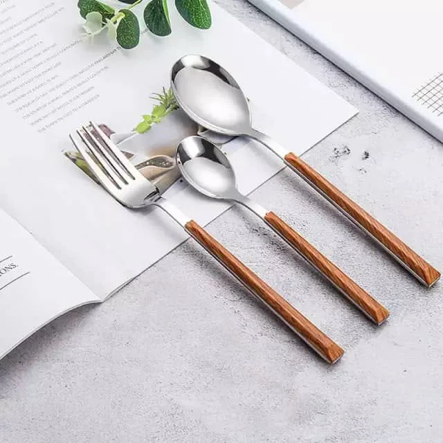 سرویس قاشق و چنگال 33 پارچه جی فی نی مدل D-WOOD
