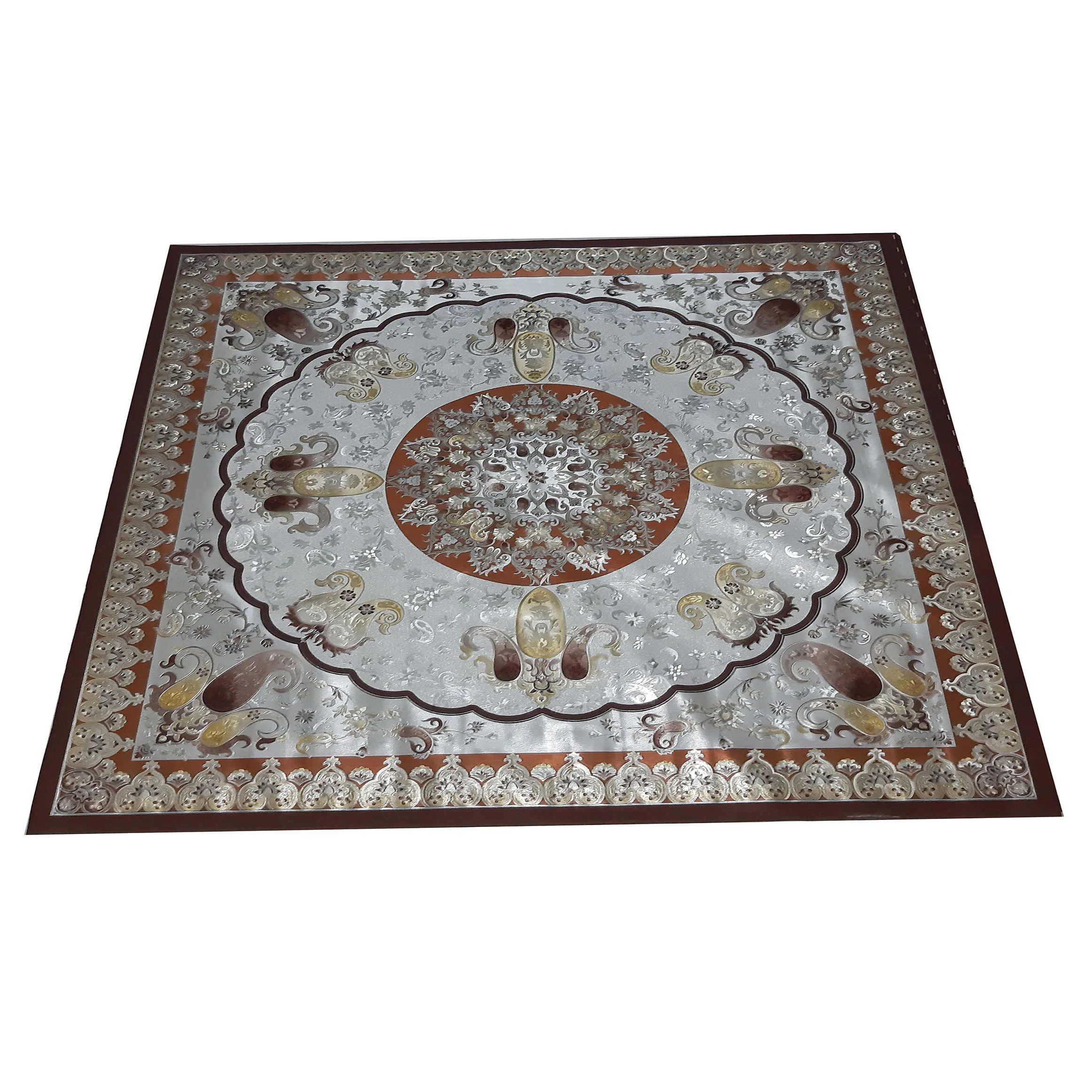 سفره 4 نفره مدل ترمه پشت نخی طلاکوب 5