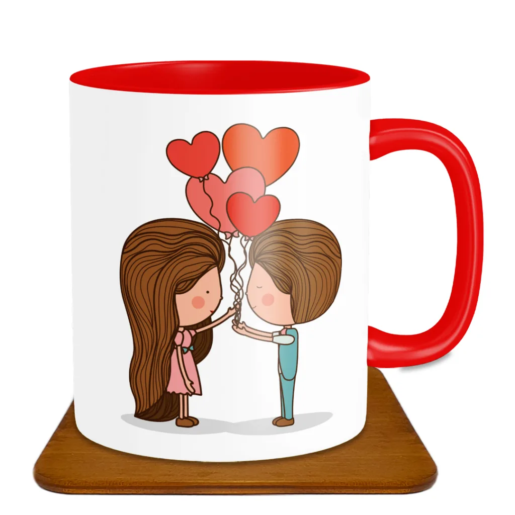 ماگ طرح عاشقانه مدل SF1010 به همراه زیر لیوانی