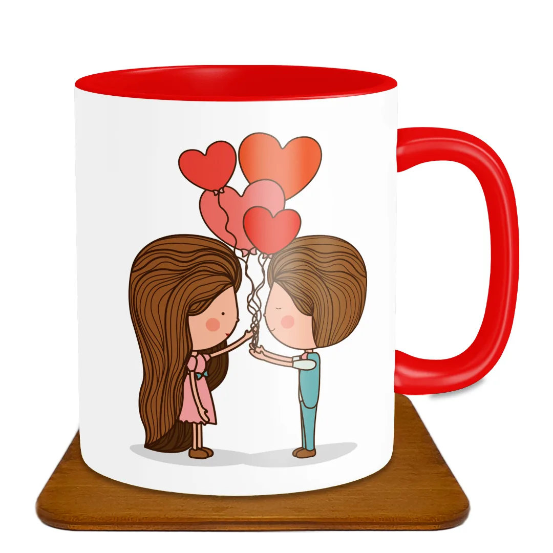 ماگ طرح عاشقانه مدل SF1010 به همراه زیر لیوانی