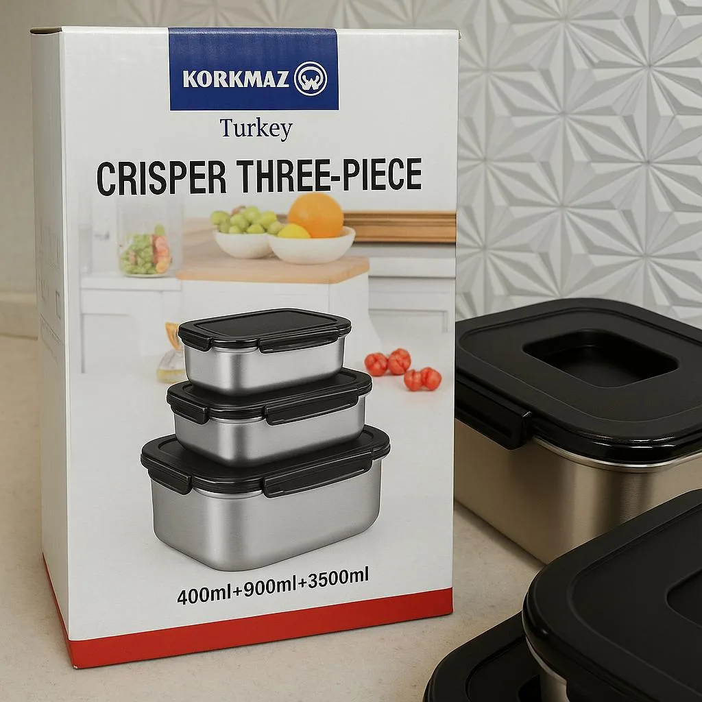 ظرف نگهدارنده کرکماز مدل Crisper مجموعه 3 عددی