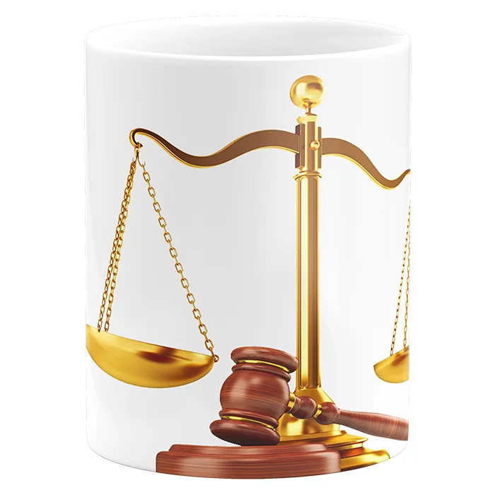 ماگ گالری وبفر مدل وکالت به همراه زیر لیوانی