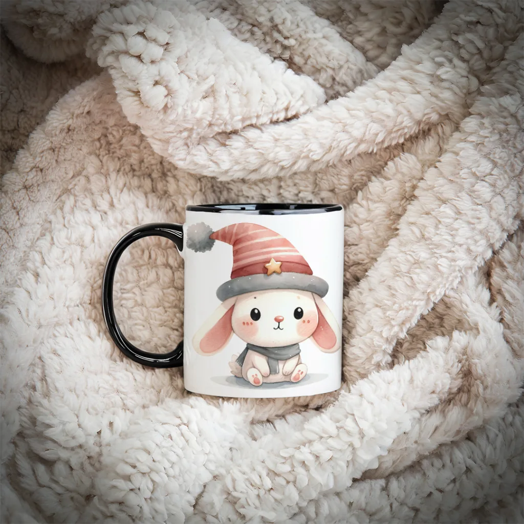 ماگ طرح خرگوش کوچولو مدل S1015 به همراه زیر لیوانی