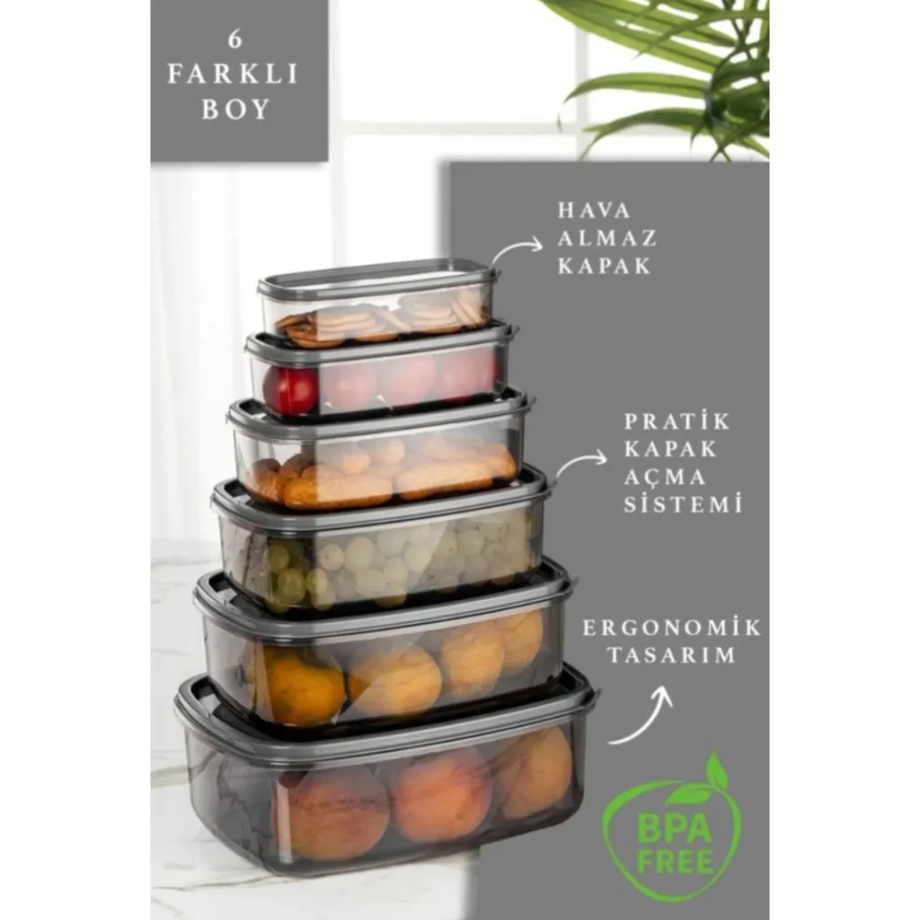 ظرف نگهدارنده مدل مستطیلی مجموعه 6 عددی