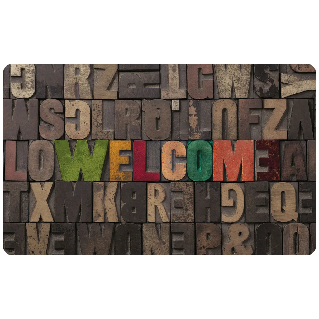 پادری مدل سه لایه طرح Welcome کد 1303 سایز 75×45 سانتی متر