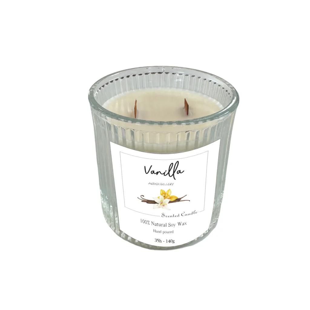 شمع معطر مدل گیاهی لیوان خطی رایحه وانیل