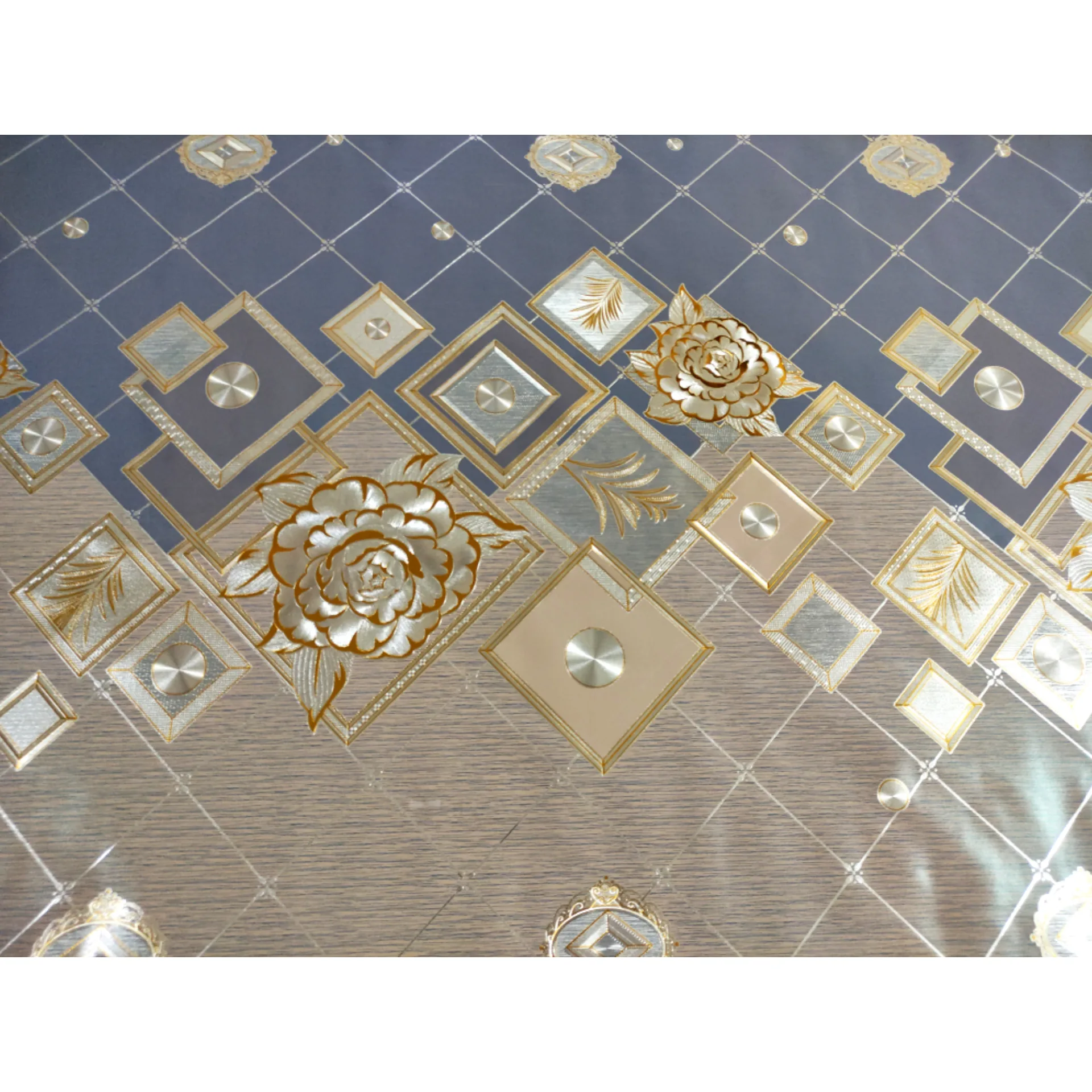 سفره 10 نفره مدل لایت پشت نخی طلاکوب