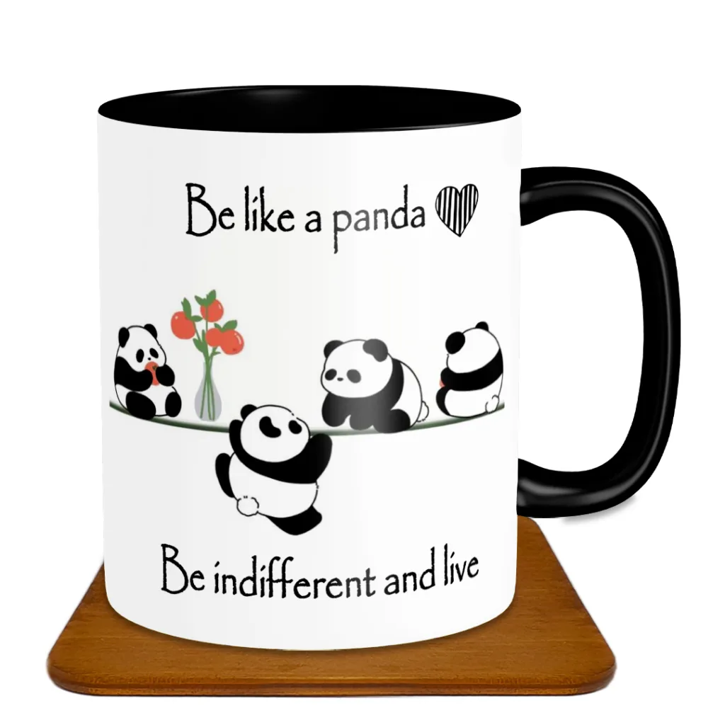 ماگ طرح پاندا مدل SF1001 به همراه زیر لیوانی