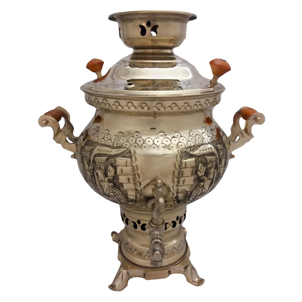 سماور زغالی گلستان مدل norsha-z405 ظرفیت 6 لیتر