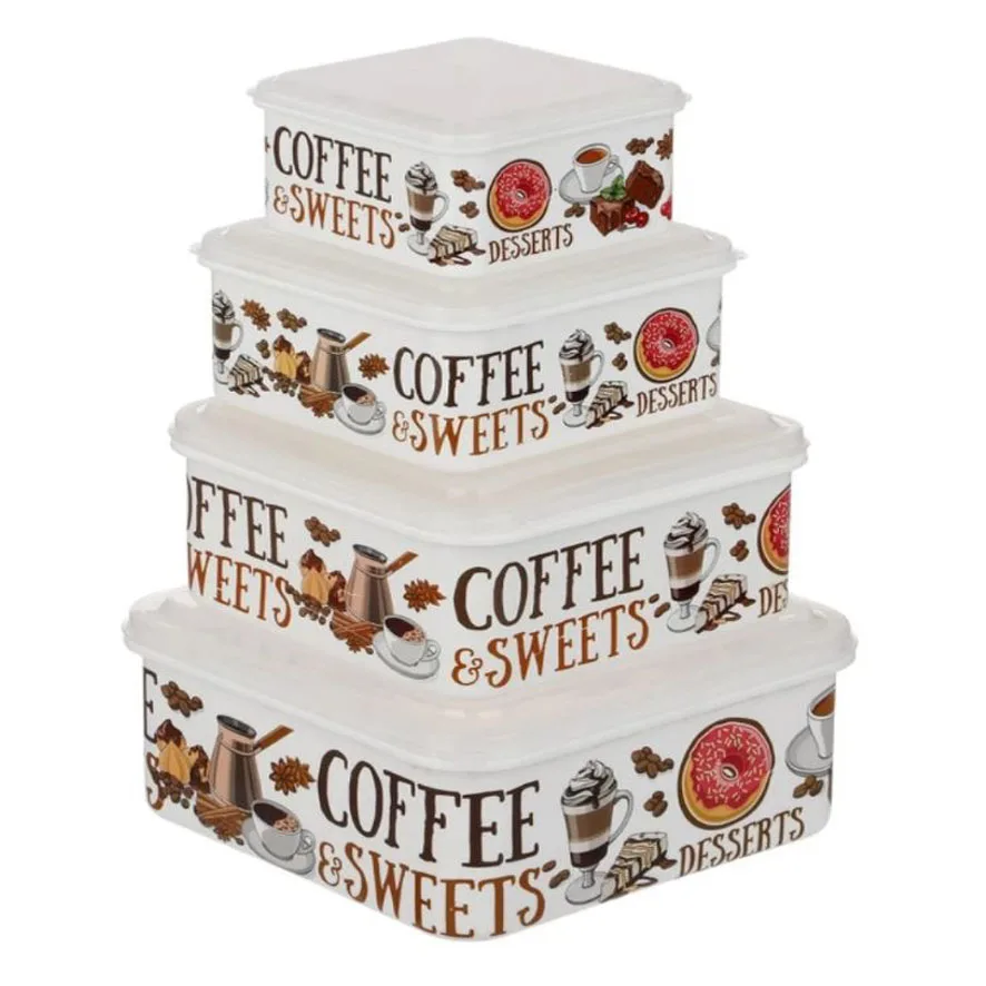 ظرف نگهدارنده  مدل COFFEE SWEETS L مجموعه ی 4 عددی