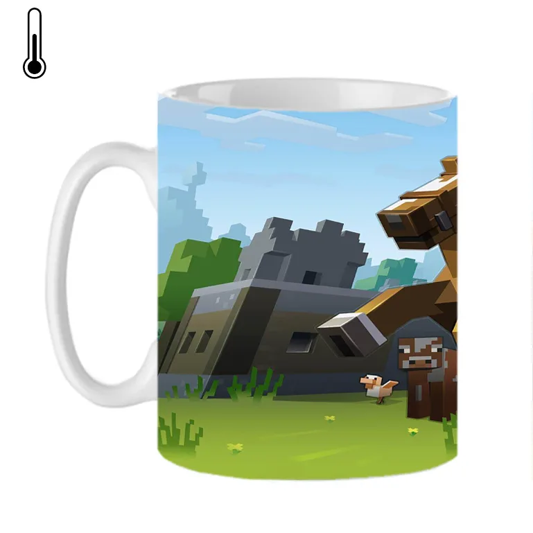 ماگ حرارتی طرح بازی ماینکرافت و شمشیر و اسب minecraft کد 500