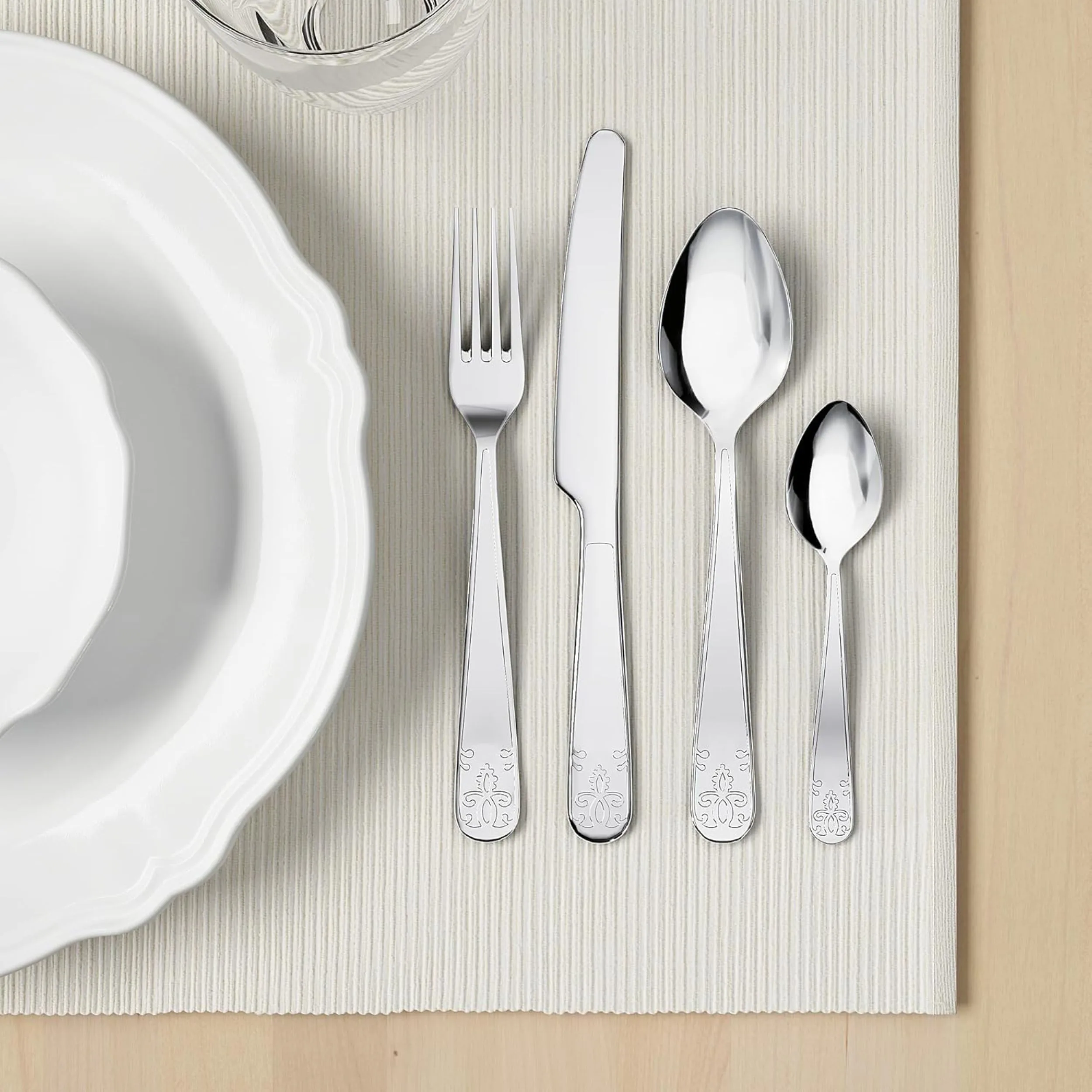 سرویس قاشق، چنگال و کارد استیل 24 پارچه ایکیا مدل IK.602.589.59 مناسب برای 6 نفر