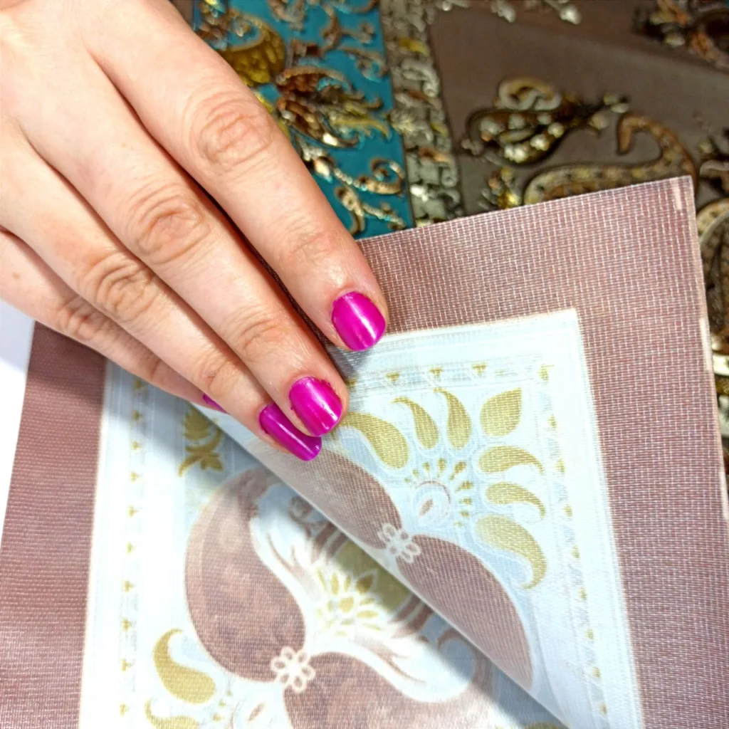 سفره چهار نفره طرح ترمه مدل پشت نخی